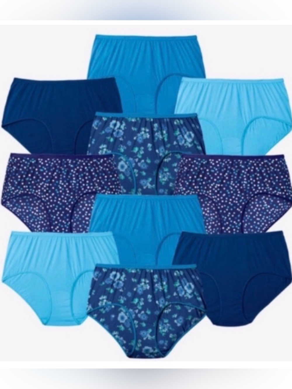 New 10 Pack Cotton Brief
Panties Plus size 7X 14 Comfort
Choice blues Granny